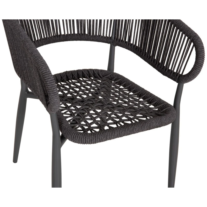 ΠΟΛΥΘΡΟΝΑ ΑΛΟΥΜΙΝΙΟΥ EULO HM5783.21 ΓΚΡΙ-TWISTED RATTAN ΓΚΡΙ 57x63x77Υεκ.