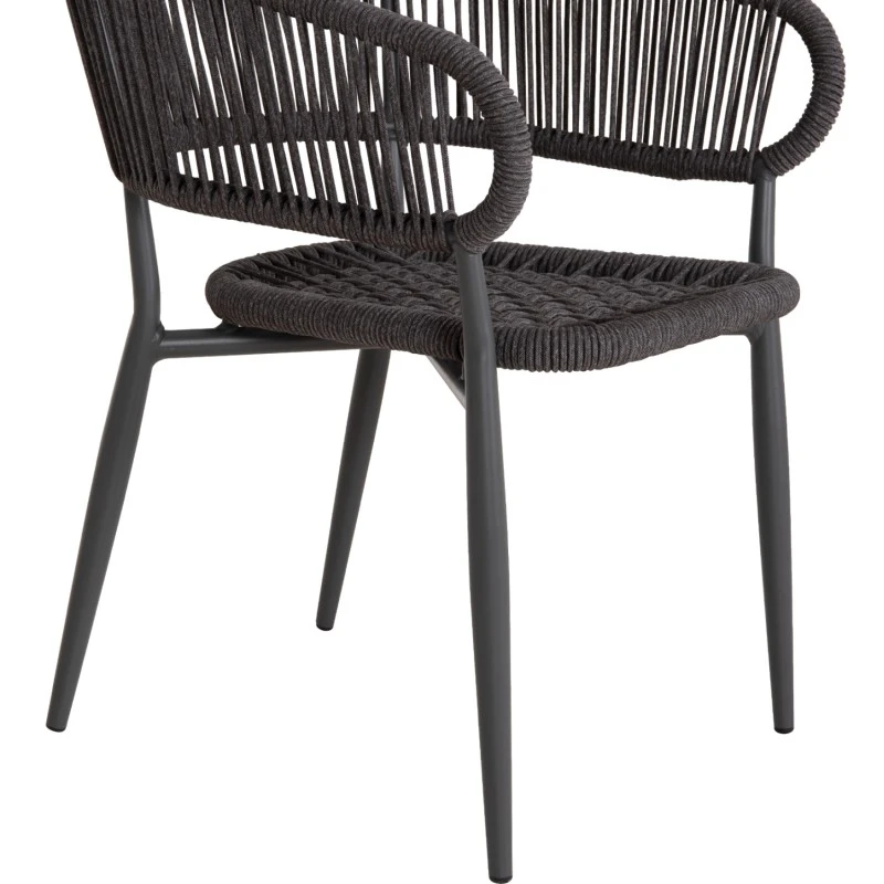 ΠΟΛΥΘΡΟΝΑ ΑΛΟΥΜΙΝΙΟΥ EULO HM5783.21 ΓΚΡΙ-TWISTED RATTAN ΓΚΡΙ 57x63x77Υεκ.