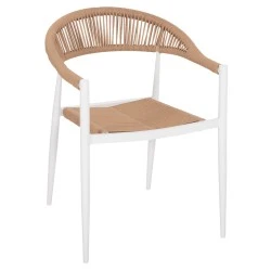 ΠΟΛΥΘΡΟΝΑ ΑΛΟΥΜΙΝΙΟΥ GRET HM5854.01 ΛΕΥΚΗ PE RATTAN ΜΠΕΖ 56x55,5x78Υεκ.