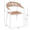 ΠΟΛΥΘΡΟΝΑ ΑΛΟΥΜΙΝΙΟΥ GRET HM5854.01 ΛΕΥΚΗ PE RATTAN ΜΠΕΖ 56x55,5x78Υεκ.