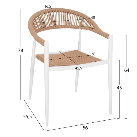 ΠΟΛΥΘΡΟΝΑ ΑΛΟΥΜΙΝΙΟΥ GRET HM5854.01 ΛΕΥΚΗ PE RATTAN ΜΠΕΖ 56x55,5x78Υεκ.