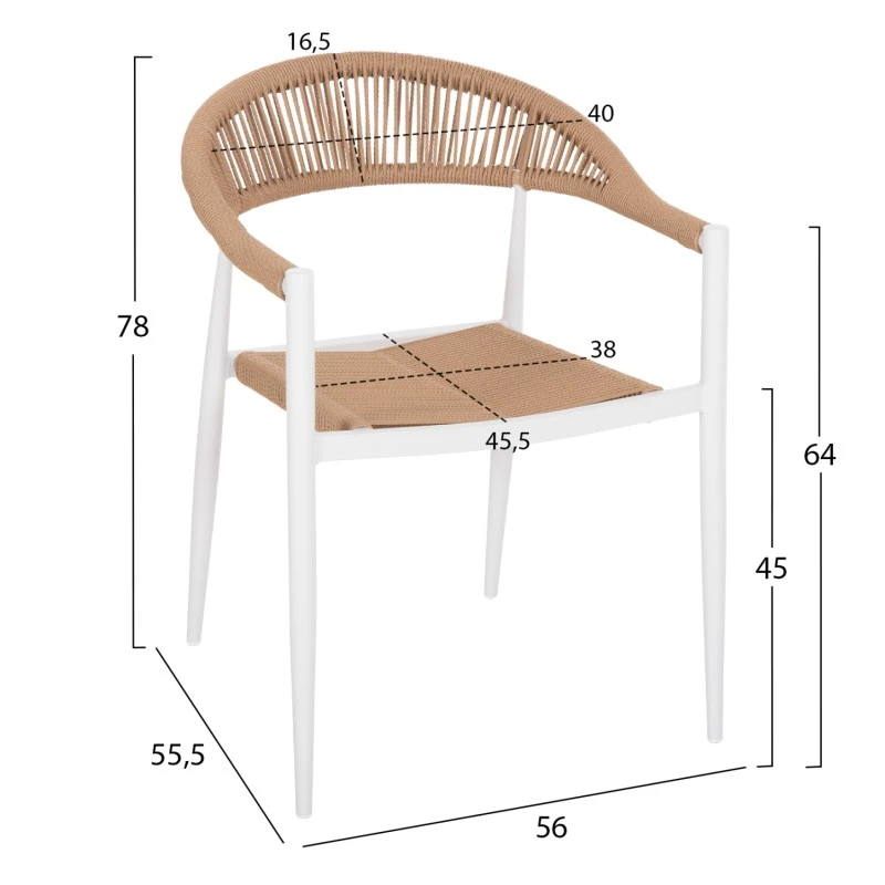 ΠΟΛΥΘΡΟΝΑ ΑΛΟΥΜΙΝΙΟΥ GRET HM5854.01 ΛΕΥΚΗ PE RATTAN ΜΠΕΖ 56x55,5x78Υεκ.