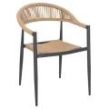 ΠΟΛΥΘΡΟΝΑ ΑΛΟΥΜΙΝΙΟΥ HM5854.02 ΑΝΘΡΑΚΙ PΕ RATTAN ΜΠΕΖ 55.5x58.5x78 εκ.