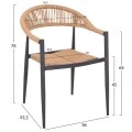 ΠΟΛΥΘΡΟΝΑ ΑΛΟΥΜΙΝΙΟΥ HM5854.02 ΑΝΘΡΑΚΙ PΕ RATTAN ΜΠΕΖ 55.5x58.5x78 εκ.