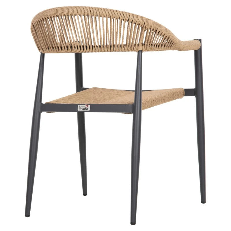 ΠΟΛΥΘΡΟΝΑ ΑΛΟΥΜΙΝΙΟΥ HM5854.02 ΑΝΘΡΑΚΙ PΕ RATTAN ΜΠΕΖ 55.5x58.5x78 εκ.