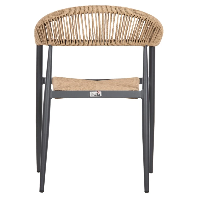 ΠΟΛΥΘΡΟΝΑ ΑΛΟΥΜΙΝΙΟΥ HM5854.02 ΑΝΘΡΑΚΙ PΕ RATTAN ΜΠΕΖ 55.5x58.5x78 εκ.