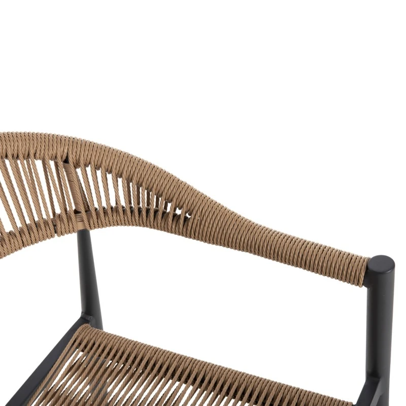 ΠΟΛΥΘΡΟΝΑ ΑΛΟΥΜΙΝΙΟΥ HM5854.02 ΑΝΘΡΑΚΙ PΕ RATTAN ΜΠΕΖ 55.5x58.5x78 εκ.