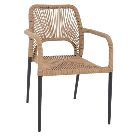 ΠΟΛΥΘΡΟΝΑ ΑΛΟΥΜΙΝΙΟΥ NOJO HM5771.02 ΓΚΡΙ ΜΕ P.E.TWIST RATTAN ΜΠΕΖ 55x63x82Y εκ.