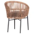 ΠΟΛΥΘΡΟΝΑ ΑΛΟΥΜΙΝΙΟΥ ORIN HM6265.01 ΣΚΟΥΡΟ ΓΚΡΙ- P.E.RATTAN ΣΕ ΦΥΣΙΚΟ 58x61x75Υεκ.