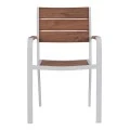 ΠΟΛΥΘΡΟΝΑ ΑΛΟΥΜΙΝΙΟΥ SAGA ΛΕΥΚΗ ΜΕ POLYWOOD HM5127.01 55x56x85Υ εκ.