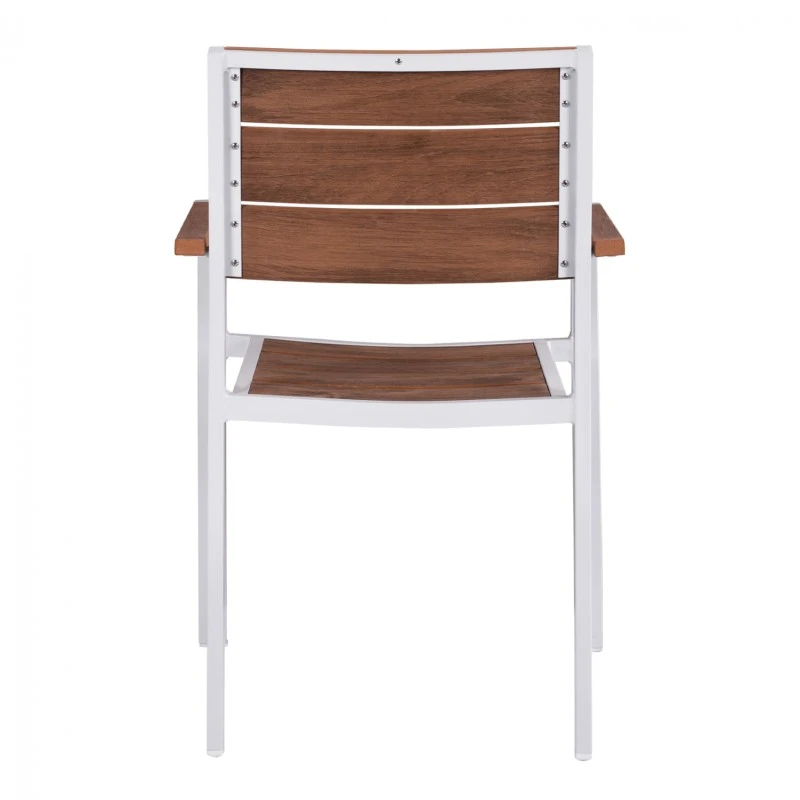 ΠΟΛΥΘΡΟΝΑ ΑΛΟΥΜΙΝΙΟΥ SAGA ΛΕΥΚΗ ΜΕ POLYWOOD HM5127.01 55x56x85Υ εκ.