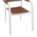 ΠΟΛΥΘΡΟΝΑ ΑΛΟΥΜΙΝΙΟΥ SAGA ΛΕΥΚΗ ΜΕ POLYWOOD HM5127.01 55x56x85Υ εκ.