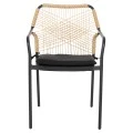 ΠΟΛΥΘΡΟΝΑ ΑΛΟΥΜΙΝΙΟΥ TROTTER HM5865.11 ΣΚΟΥΡΟΣ ΓΚΡΙ ΣΚΕΛΕΤΟΣ ΜΕ WICKER ΜΠΕΖ & ΜΑΥΡΟ ΜΑΞΙΛΑΡΙ