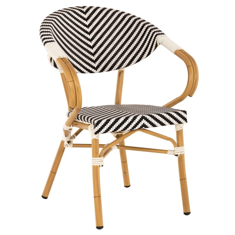 ΠΟΛΥΘΡΟΝΑ BAMBOO LOOK HM5861.01 ΜΑΥΡΟ-ΛΕΥΚΟ 59x56x82 εκ.