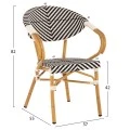 ΠΟΛΥΘΡΟΝΑ BAMBOO LOOK HM5861.01 ΜΑΥΡΟ-ΛΕΥΚΟ 59x56x82 εκ.