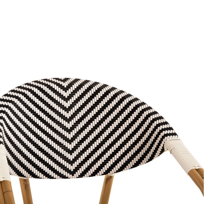 ΠΟΛΥΘΡΟΝΑ BAMBOO LOOK HM5861.01 ΜΑΥΡΟ-ΛΕΥΚΟ 59x56x82 εκ.