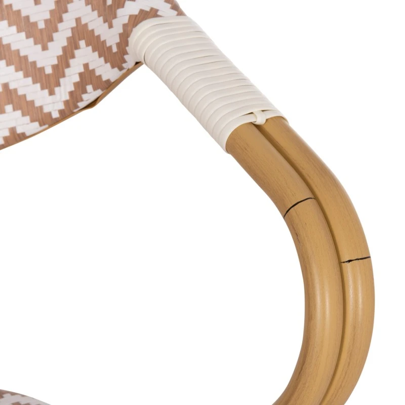 ΠΟΛΥΘΡΟΝΑ BAMBOO LOOK HM5861.03 ΚΑΦΕ-ΛΕΥΚΟ 56,5x56,5x82 εκ.