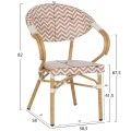 ΠΟΛΥΘΡΟΝΑ BAMBOO LOOK HM5861.03 ΚΑΦΕ-ΛΕΥΚΟ 56,5x56,5x82 εκ.