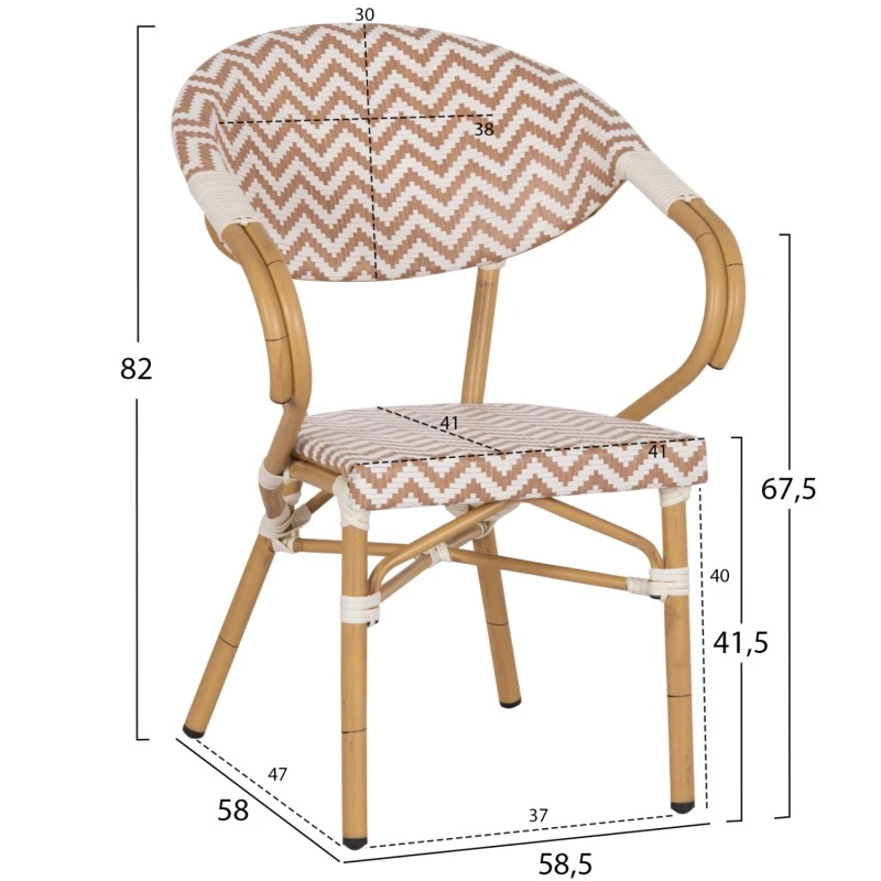ΠΟΛΥΘΡΟΝΑ BAMBOO LOOK HM5861.03 ΚΑΦΕ-ΛΕΥΚΟ 56,5x56,5x82 εκ.