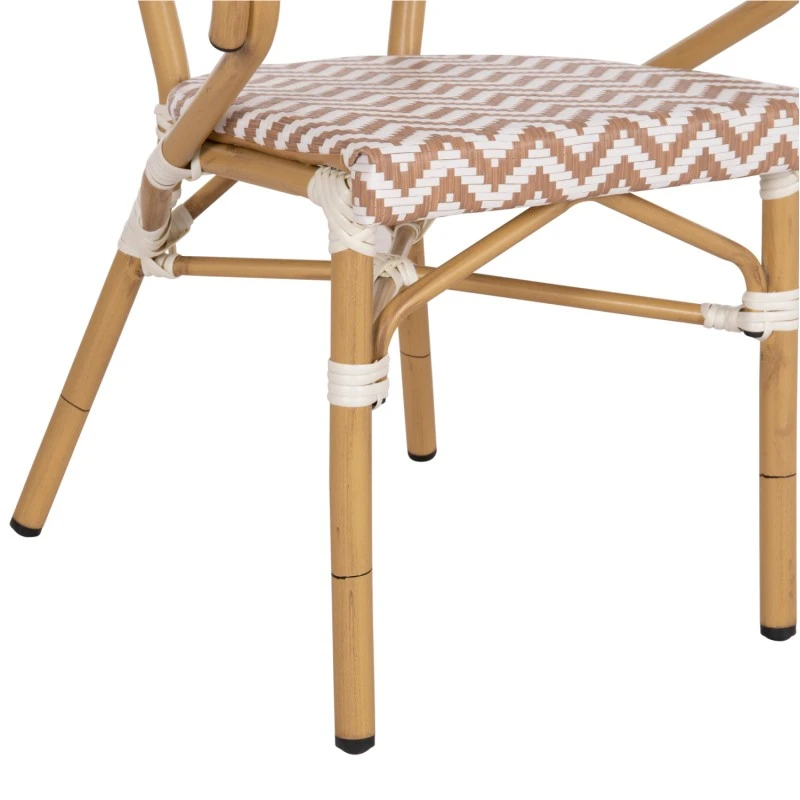 ΠΟΛΥΘΡΟΝΑ BAMBOO LOOK HM5861.03 ΚΑΦΕ-ΛΕΥΚΟ 56,5x56,5x82 εκ.