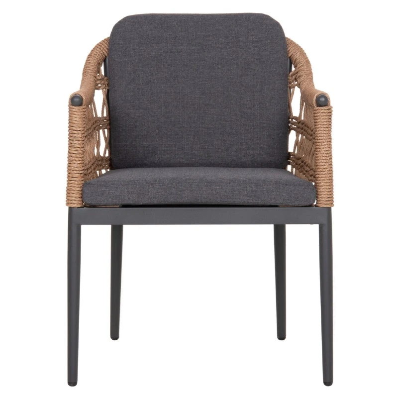 ΠΟΛΥΘΡΟΝΑ BOXER HM6556.01 ΑΛΟΥΜΙΝΙΟ & OLEFIN ΓΚΡΙ-TWIST WICKER 58x60x80Yεκ