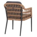 ΠΟΛΥΘΡΟΝΑ BOXER HM6556.01 ΑΛΟΥΜΙΝΙΟ & OLEFIN ΓΚΡΙ-TWIST WICKER 58x60x80Yεκ
