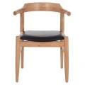 ΠΟΛΥΘΡΟΝΑ CERSEI HM9946.01 RUBBERWOOD ΣΕ LIGHT OAK & PU ΣΕ ΜΑΥΡΟ 57x53x72Υεκ