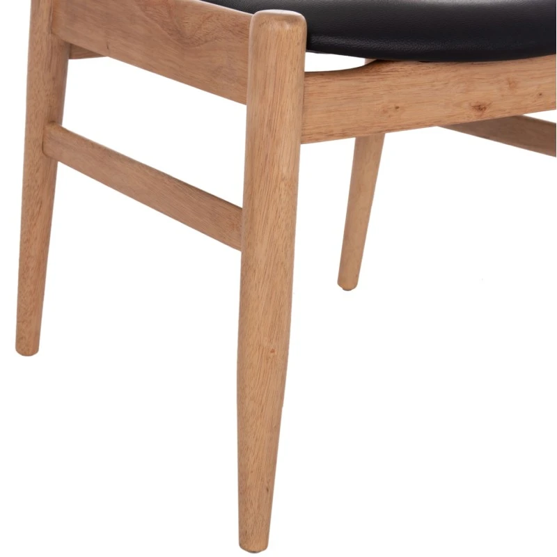 ΠΟΛΥΘΡΟΝΑ CERSEI HM9946.01 RUBBERWOOD ΣΕ LIGHT OAK & PU ΣΕ ΜΑΥΡΟ 57x53x72Υεκ