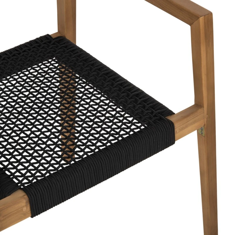 ΠΟΛΥΘΡΟΝΑ CHARLOTTE HM9637.02 ΞΥΛΟ TEAK ΦΥΣΙΚΟ & ΜΑΥΡΟ ΣΧΟΙΝΙ 59x54x83Y εκ.