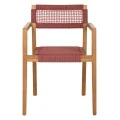ΠΟΛΥΘΡΟΝΑ CHARLOTTE HM9637.06 ΞΥΛΟ TEAK ΦΥΣΙΚΟ & ΡΟΖ ΣΧΟΙΝΙ 59x54x83Y εκ.
