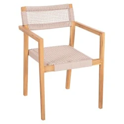 ΠΟΛΥΘΡΟΝΑ CHARLOTTE HM9637.07 ΞΥΛΟ TEAK & ΜΠΕΖ ΣΧΟΙΝΙ--B'ΔΙΑΛΟΓΗΣ 58x61x81Yεκ.