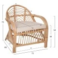 ΠΟΛΥΘΡΟΝΑ FEMUR HM9837 RATTAN ΣΕ ΦΥΣΙΚΟ- ΛΕΥΚΟ ΜΑΞΙΛΑΡΙ 72x66x75Υεκ.