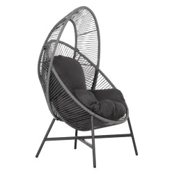 ΠΟΛΥΘΡΟΝΑ-ΦΩΛΙΑ RULER HM6506.01 ΓΚΡΙ ΜΕΤΑΛΛΟ-P.E.RATTAN-ΜΑΞΙΛΑΡΙΑ 90x85x154Υεκ