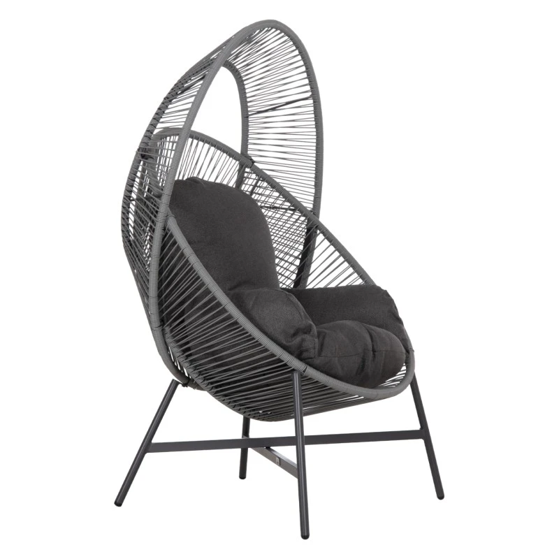 ΠΟΛΥΘΡΟΝΑ-ΦΩΛΙΑ RULER HM6506.01 ΓΚΡΙ ΜΕΤΑΛΛΟ-P.E.RATTAN-ΜΑΞΙΛΑΡΙΑ 90x85x154Υεκ