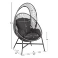 ΠΟΛΥΘΡΟΝΑ-ΦΩΛΙΑ RULER HM6506.01 ΓΚΡΙ ΜΕΤΑΛΛΟ-P.E.RATTAN-ΜΑΞΙΛΑΡΙΑ 90x85x154Υεκ