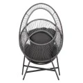 ΠΟΛΥΘΡΟΝΑ-ΦΩΛΙΑ RULER HM6506.01 ΓΚΡΙ ΜΕΤΑΛΛΟ-P.E.RATTAN-ΜΑΞΙΛΑΡΙΑ 90x85x154Υεκ