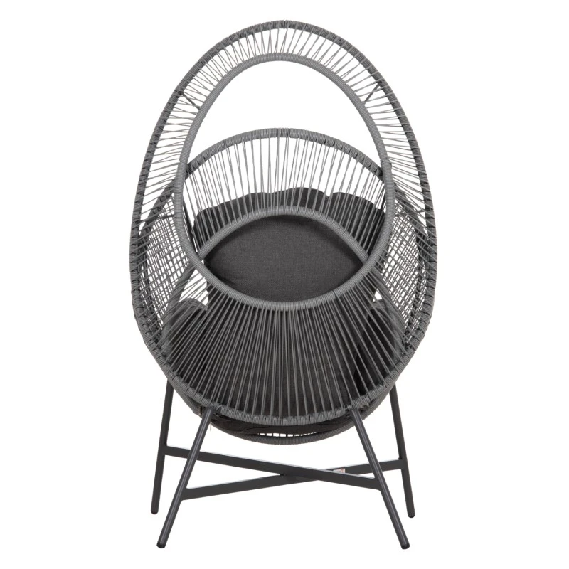 ΠΟΛΥΘΡΟΝΑ-ΦΩΛΙΑ RULER HM6506.01 ΓΚΡΙ ΜΕΤΑΛΛΟ-P.E.RATTAN-ΜΑΞΙΛΑΡΙΑ 90x85x154Υεκ