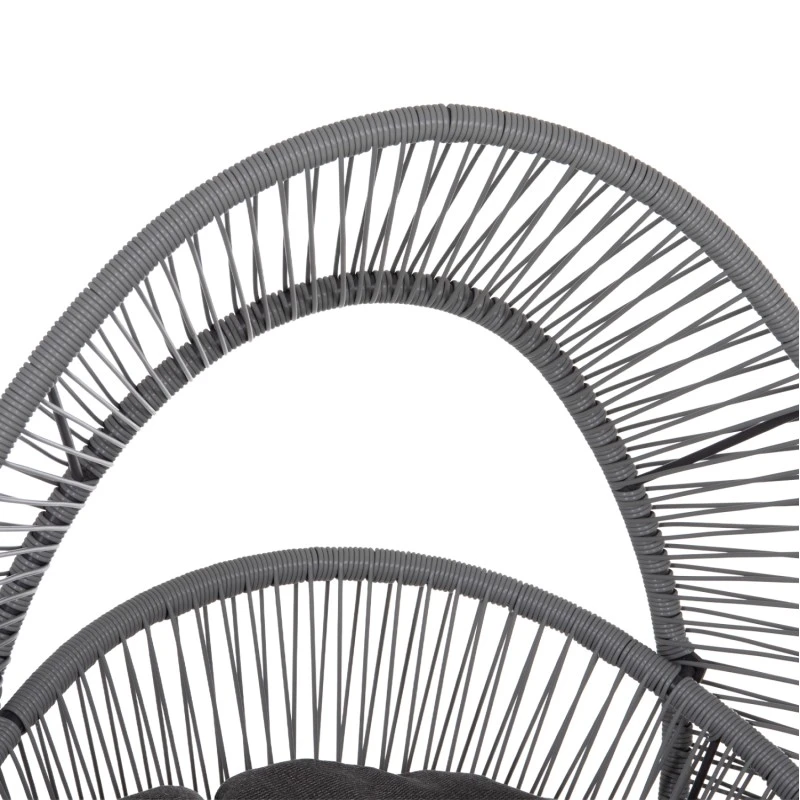 ΠΟΛΥΘΡΟΝΑ-ΦΩΛΙΑ RULER HM6506.01 ΓΚΡΙ ΜΕΤΑΛΛΟ-P.E.RATTAN-ΜΑΞΙΛΑΡΙΑ 90x85x154Υεκ
