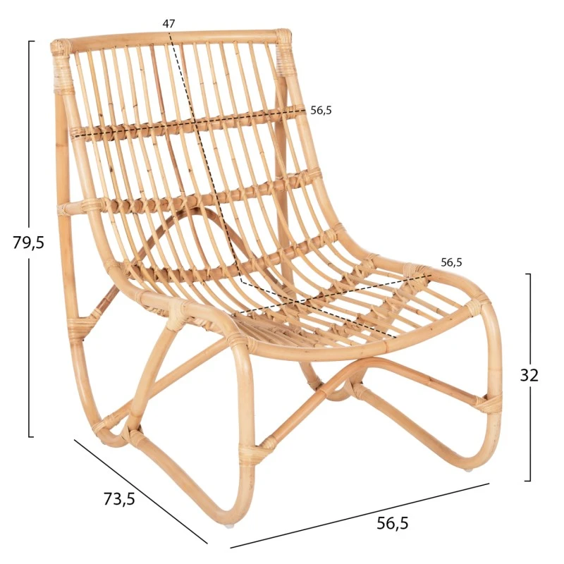 ΠΟΛΥΘΡΟΝΑ GRINN HM9815.01 ΡΑΒΔΟΙ RATTAN ΣΕ ΦΥΣΙΚΟ 60x85x93Yεκ.