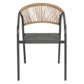 ΠΟΛΥΘΡΟΝΑ HOMAN HM6430.01 ΓΚΡΙ ΜΕΤΑΛΛΟ & TEXTILENE--ΜΠΕΖ P.E.RATTAN 53x58x75Υεκ