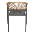 ΠΟΛΥΘΡΟΝΑ HOMAN HM6430.01 ΓΚΡΙ ΜΕΤΑΛΛΟ & TEXTILENE--ΜΠΕΖ P.E.RATTAN 53x58x75Υεκ