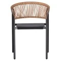 ΠΟΛΥΘΡΟΝΑ HOMAN HM6430.03 ΜΑΥΡΟ ΜΕΤΑΛΛΟ & TEXTILENE--ΜΠΕΖ P.E.RATTAN 53x58x75Υεκ