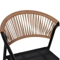 ΠΟΛΥΘΡΟΝΑ HOMAN HM6430.03 ΜΑΥΡΟ ΜΕΤΑΛΛΟ & TEXTILENE--ΜΠΕΖ P.E.RATTAN 53x58x75Υεκ