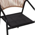ΠΟΛΥΘΡΟΝΑ HOMAN HM6430.03 ΜΑΥΡΟ ΜΕΤΑΛΛΟ & TEXTILENE--ΜΠΕΖ P.E.RATTAN 53x58x75Υεκ