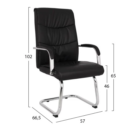 ΠΟΛΥΘΡΟΝΑ JACOB HM1045.11 ΜΑΥΡΟ PU ΜΕ ΒΑΣΗ ΧΡΩΜΙΟΥ 57x66,5x102 cm
