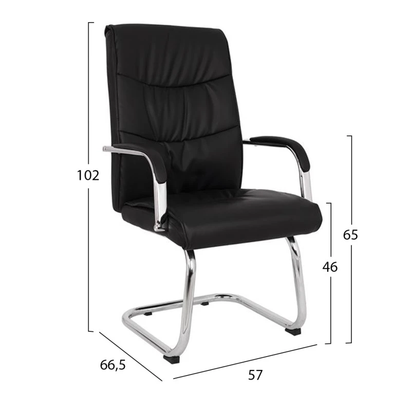 ΠΟΛΥΘΡΟΝΑ JACOB HM1045.11 ΜΑΥΡΟ PU ΜΕ ΒΑΣΗ ΧΡΩΜΙΟΥ 57x66,5x102 cm
