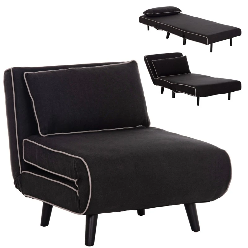 ΠΟΛΥΘΡΟΝΑ ΚΡΕΒΑΤΙ BRAXTON HM8425.03 ΜΑΥΡΟ ΥΦΑΣΜΑ 78x88x78Υεκ.