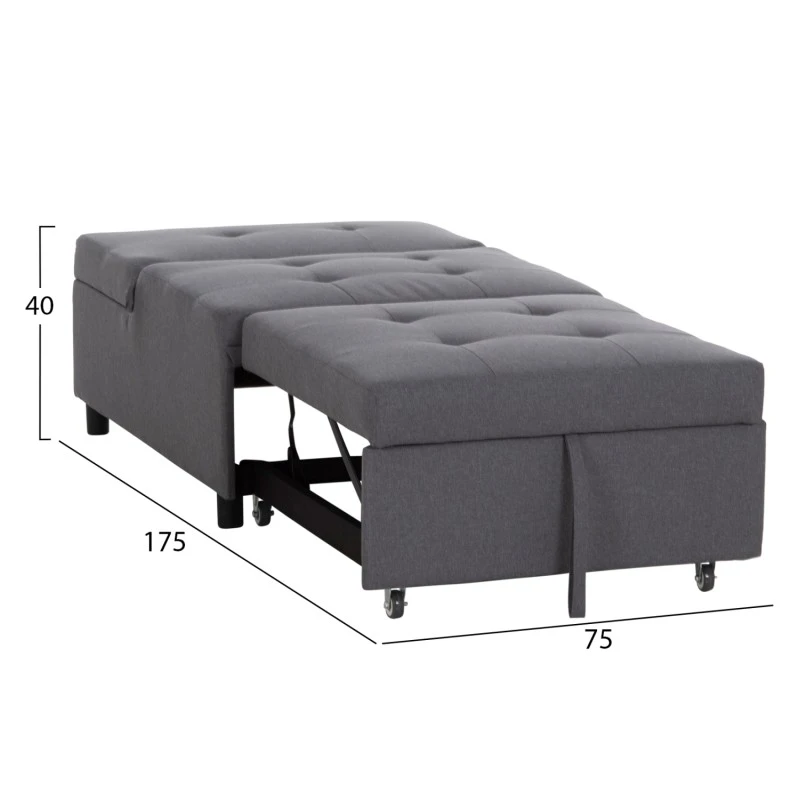 ΠΟΛΥΘΡΟΝΑ-ΚΡΕΒΑΤΙ LIBRE HM3295.01 ΓΚΡΙ ΥΦΑΣΜΑ 75x106x87Υεκ.