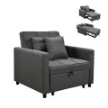 ΠΟΛΥΘΡΟΝΑ-ΚΡΕΒΑΤΙ MERO HM3306.01 ΓΚΡΙ ΥΦΑΣΜΑ 98x85x88Υεκ.