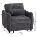ΠΟΛΥΘΡΟΝΑ-ΚΡΕΒΑΤΙ ORYN HM3307.01 ΓΚΡΙ ΥΦΑΣΜΑ 85x88x78Υεκ.
